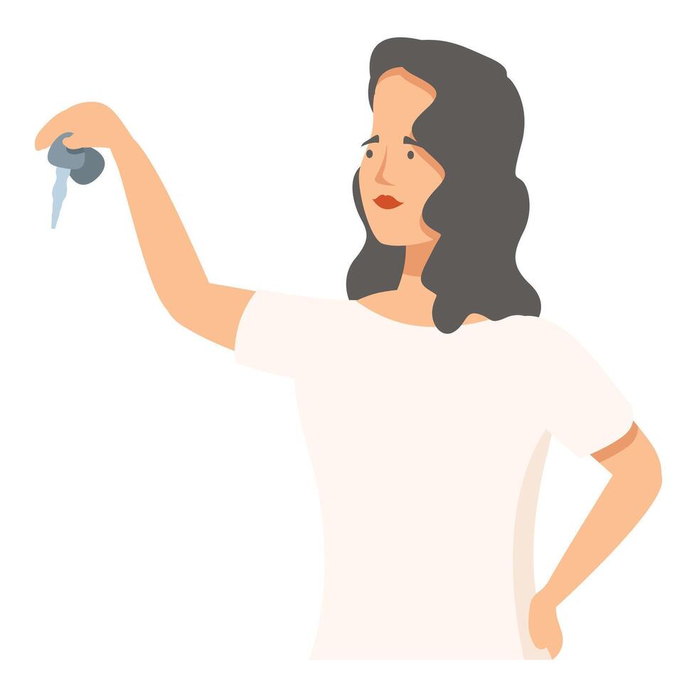 Proud homeowner is holding new house keys vector