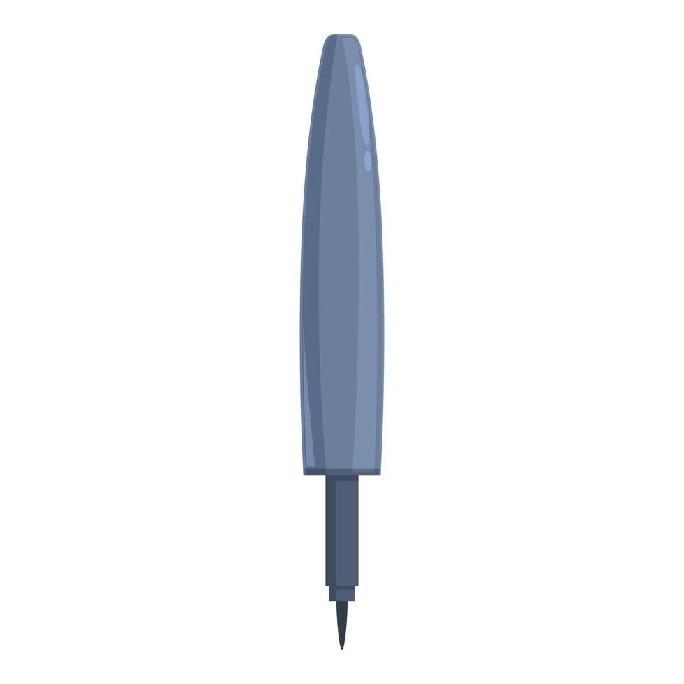 Grey marker pen is standing in center on white background vector