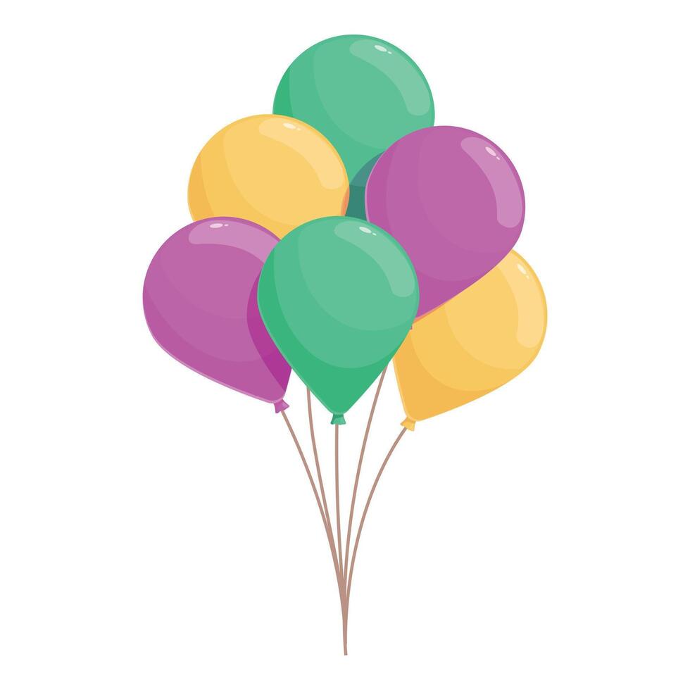 Bunch of colorful balloons floating with helium for a birthday party vector