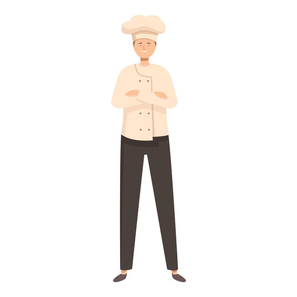 Confident chef is posing with his arms crossed vector