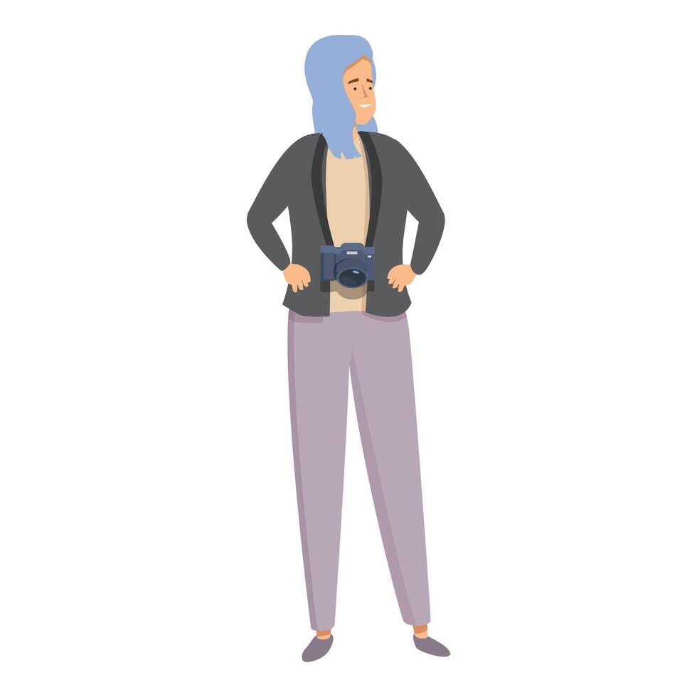 Proud and confident photographer is ready to capture memories vector