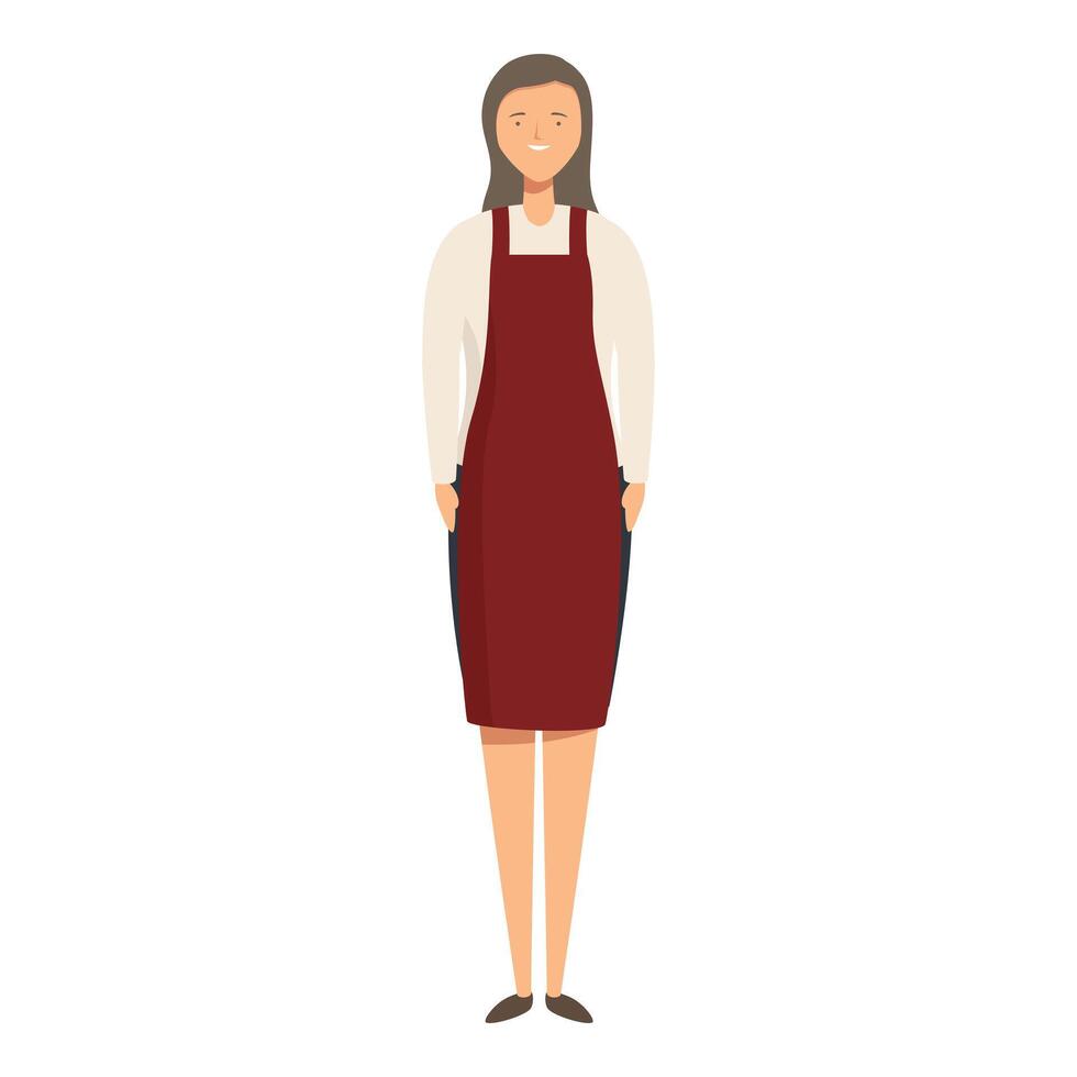 Friendly waitress is ready to serve customers in a restaurant vector