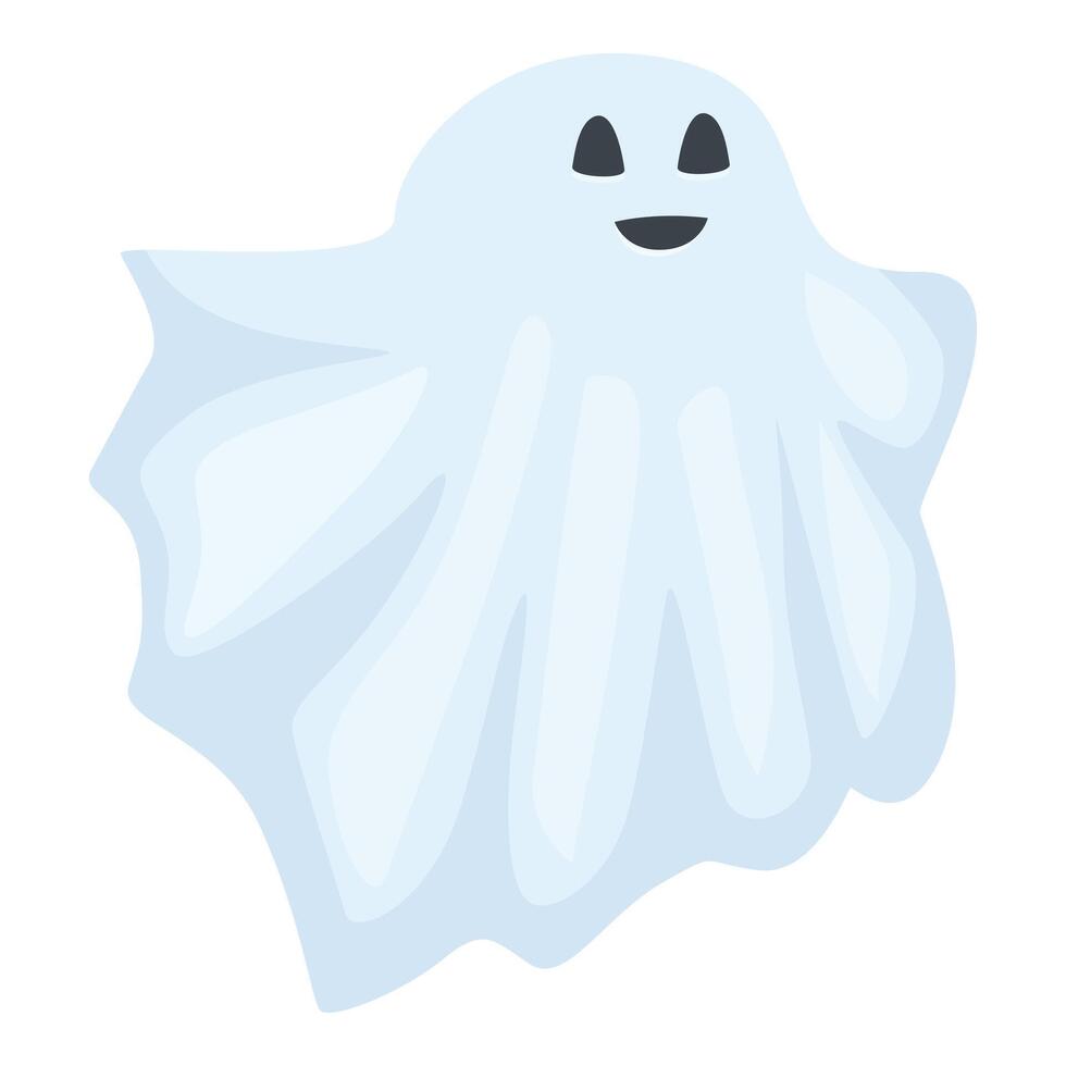 Friendly cartoon ghost floating with a smile, perfect for halloween designs vector