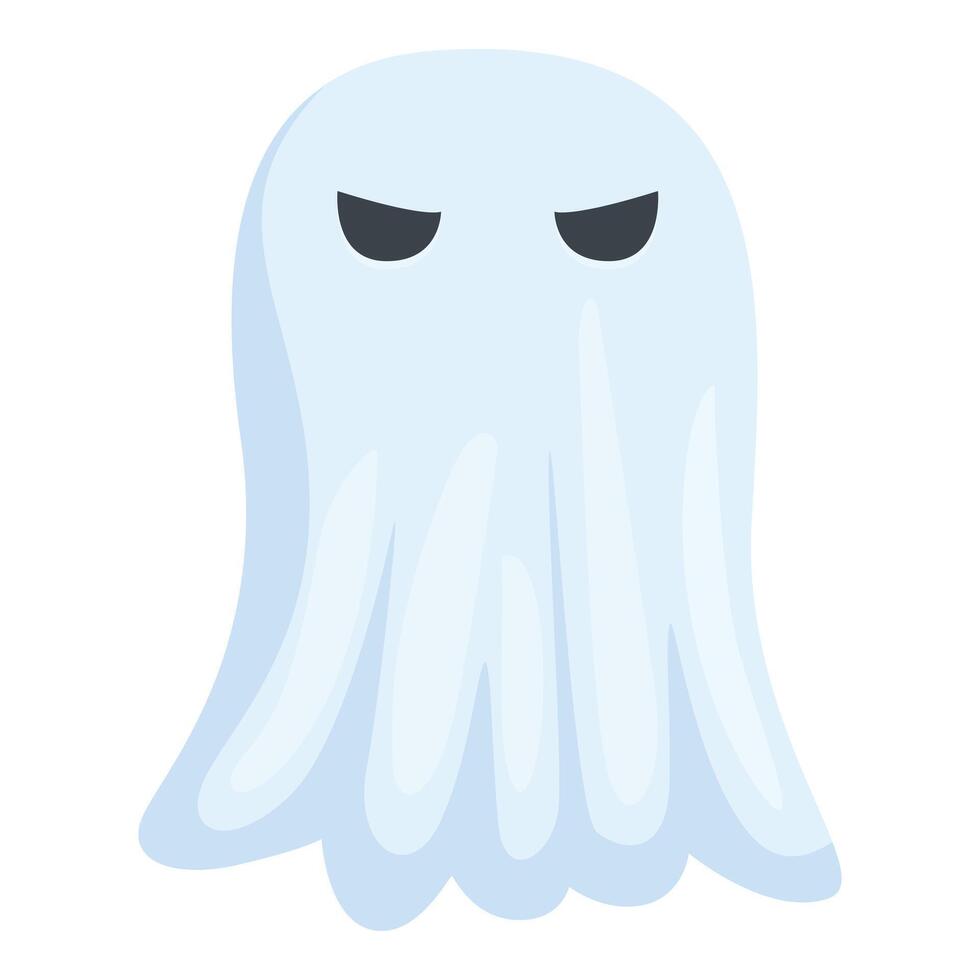 Cute ghost floating with angry face for halloween celebration vector