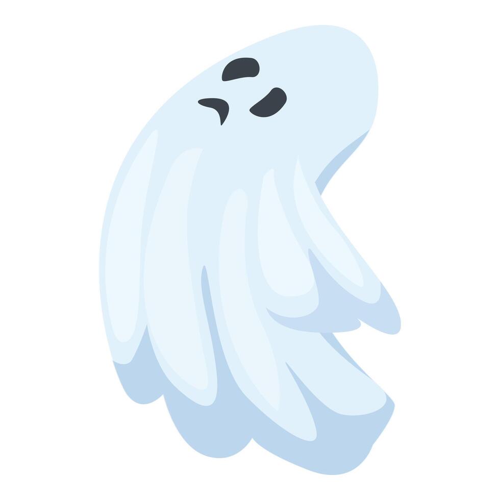 Illustration of a cartoon ghost with an angry expression on its face vector