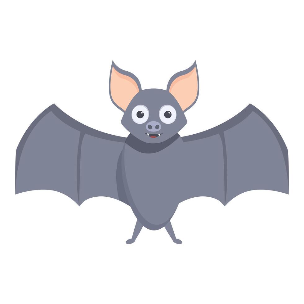 Friendly cartoon bat spreading its wings vector