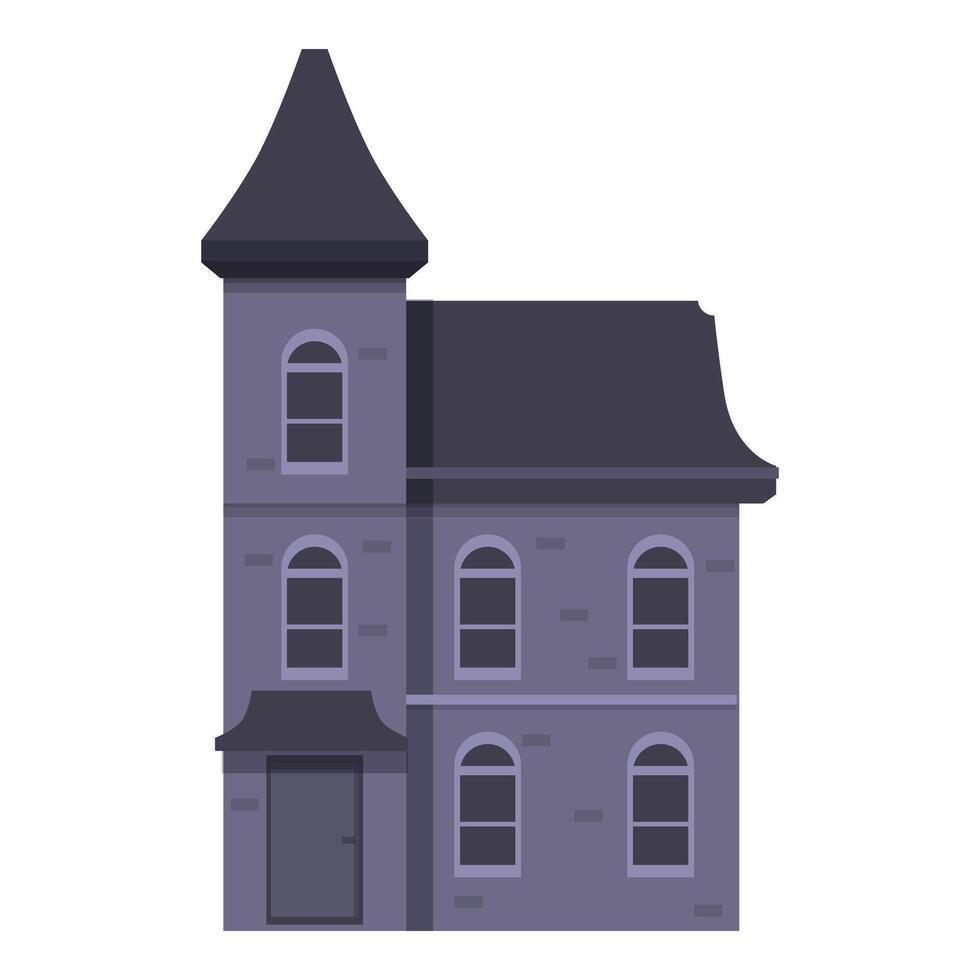 Old victorian haunted mansion with tower is evoking mystery and fear vector