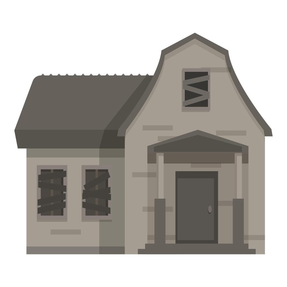 Old run down building showing signs of decay and neglect vector
