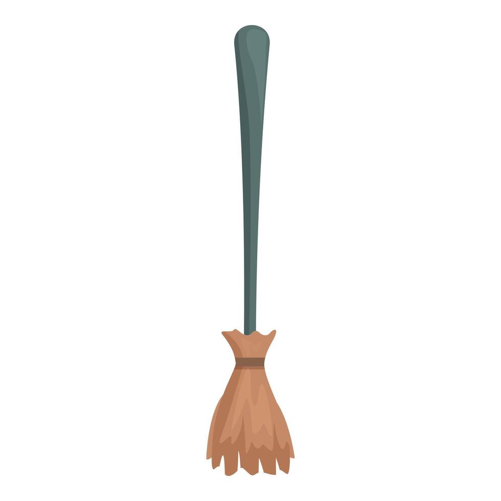 Simple cartoon illustration of a witch's broom perfect for halloween projects vector