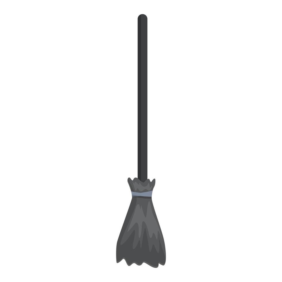 Witch's broom is standing up with its long handle vector