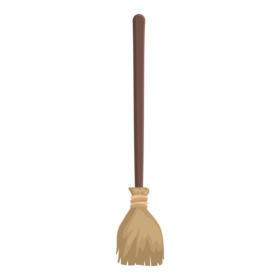 Cartoon drawing of a witch broom for halloween or cleaning vector