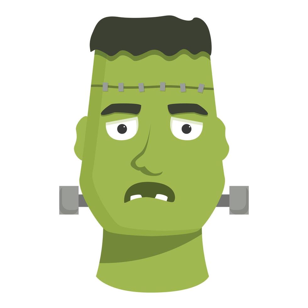 Green frankenstein monster feeling down and troubled vector
