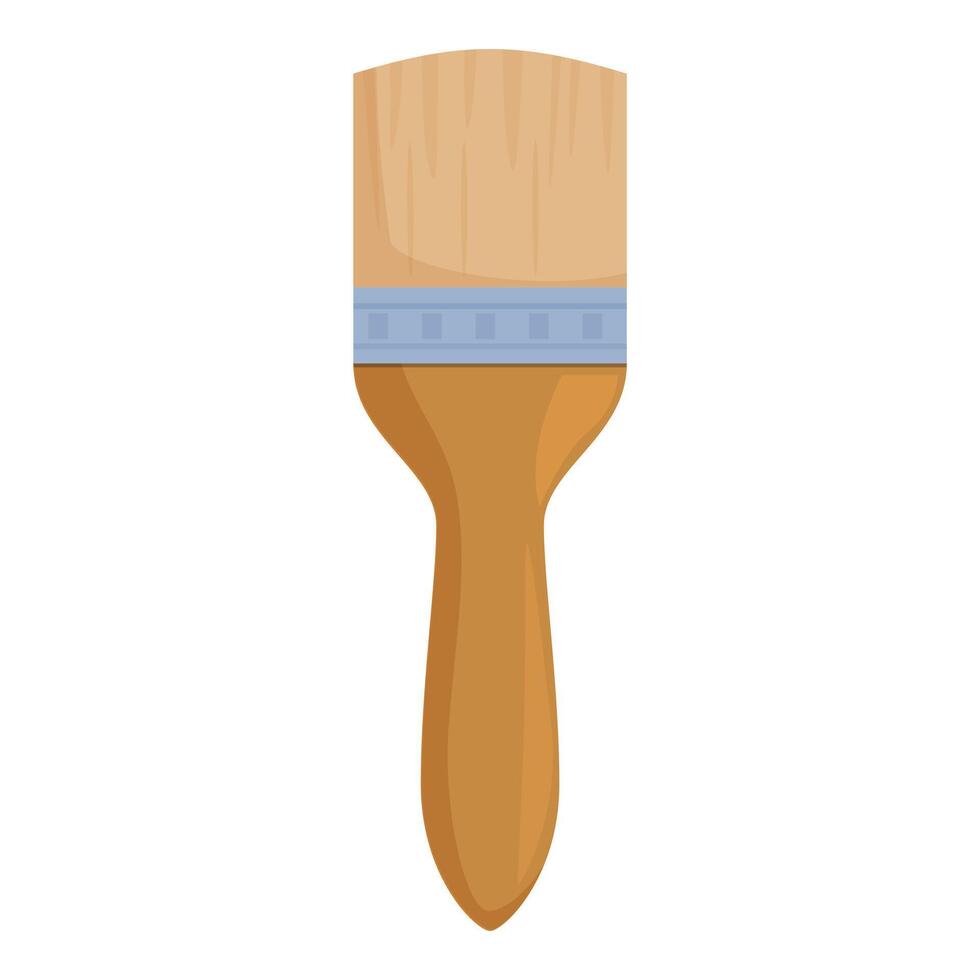 New paintbrush with wooden handle for painting walls and furniture vector