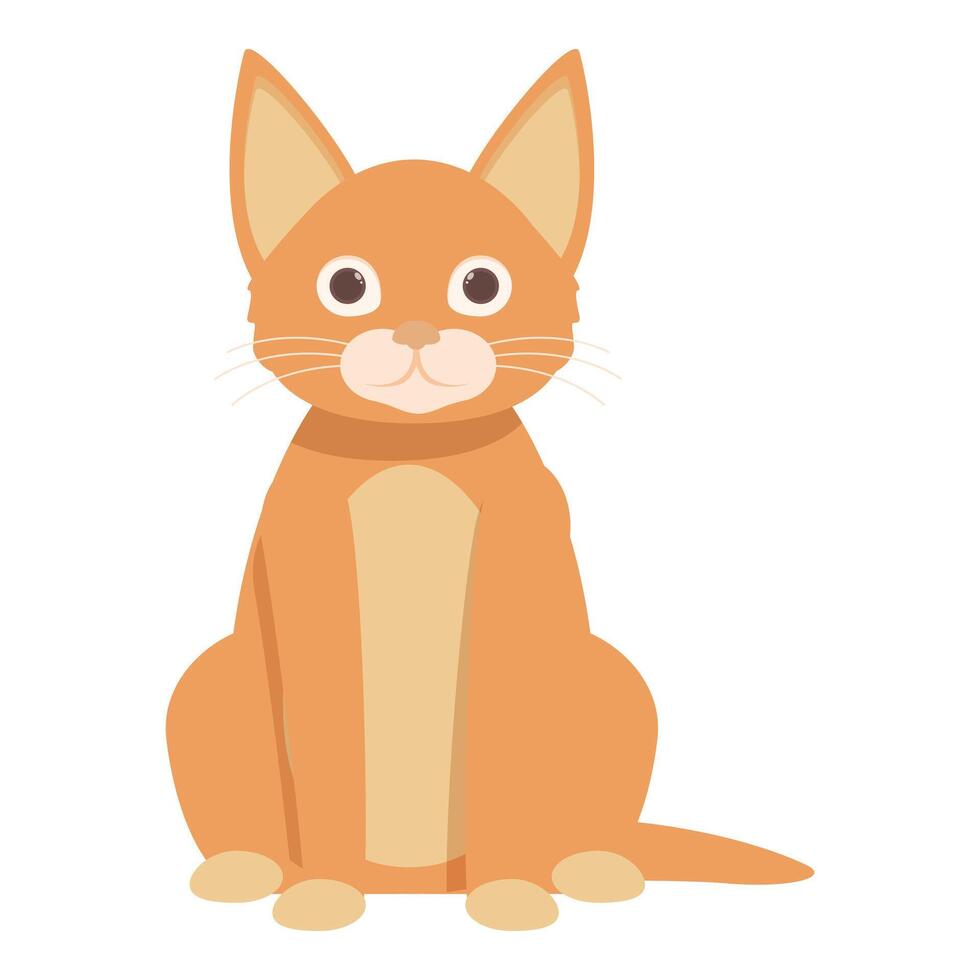 Cute orange tabby cat sitting and looking forward vector