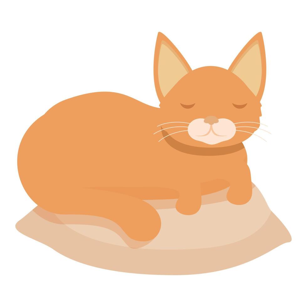 Cute ginger cat sleeping peacefully on a soft pillow vector