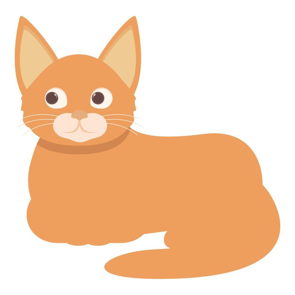 Orange tabby cat lying down looking forward vector