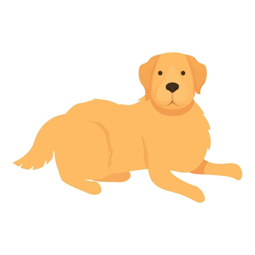 Golden retriever dog laying down and resting vector