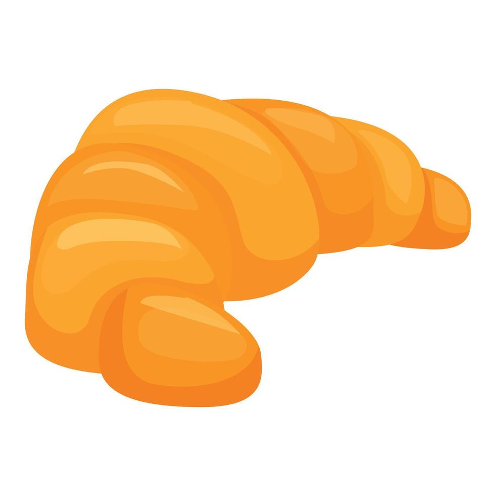 Golden brown croissant is lying on its side vector