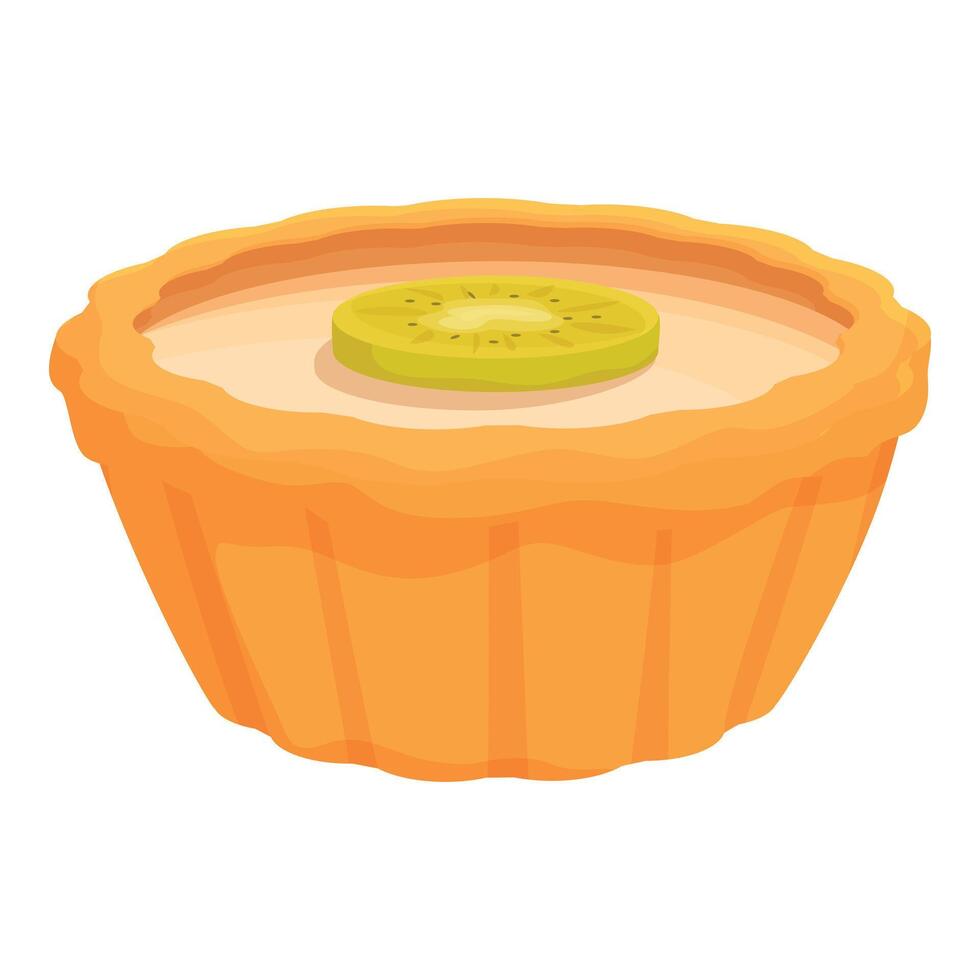 Sweet dessert food with a kiwi fruit slice on top vector
