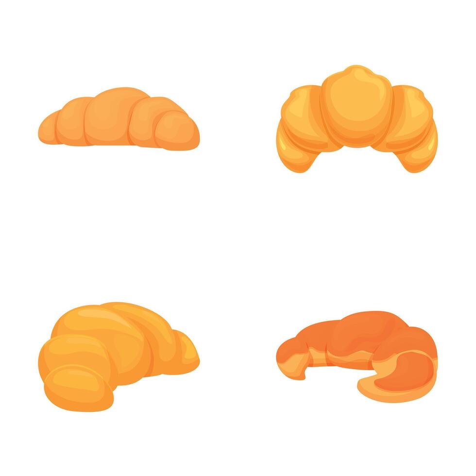 Set of fresh croissants illustration vector