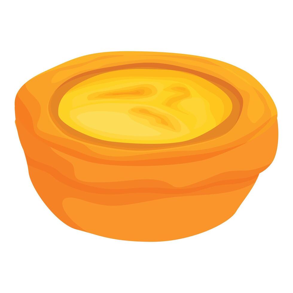 Delicious egg tart is sitting, waiting to be eaten vector