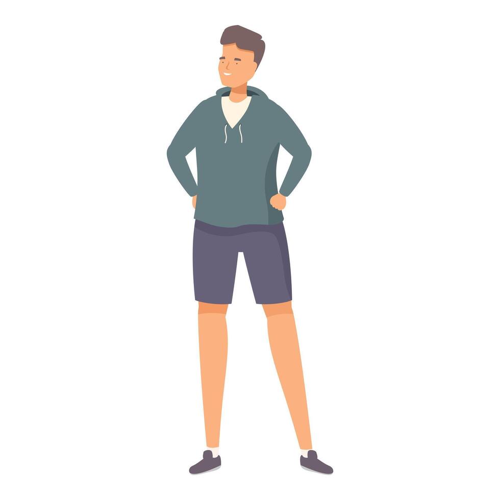 Confident young man standing with hands on hips vector