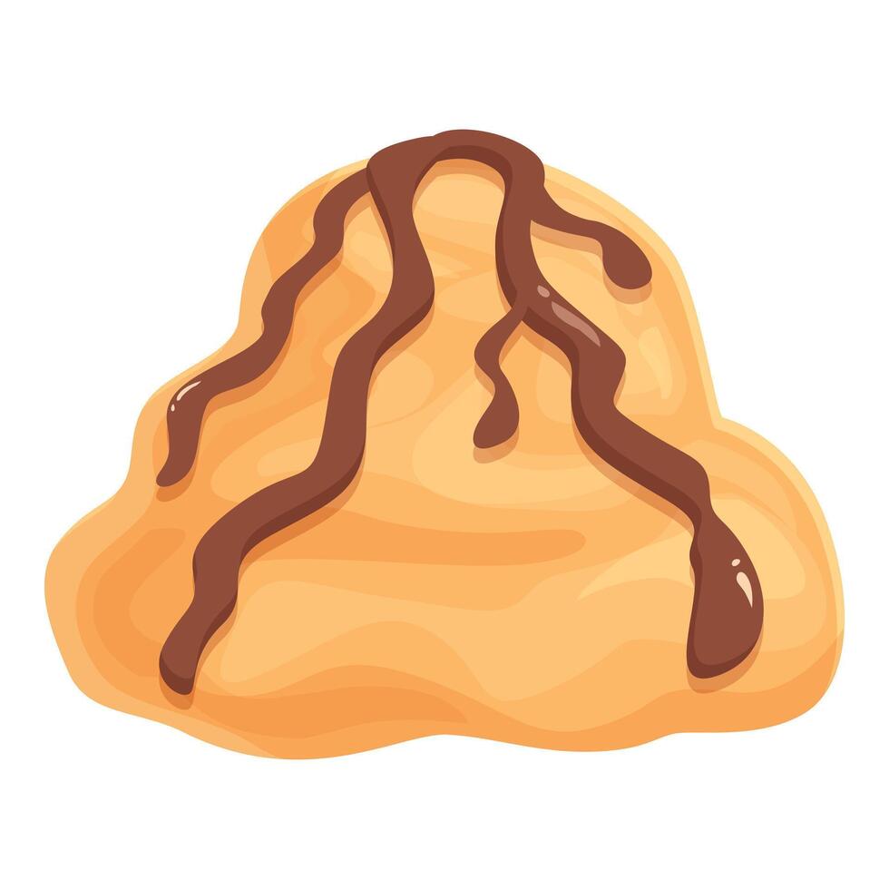 Sweet treat featuring flowing chocolate drizzle on top of a caramel candy vector