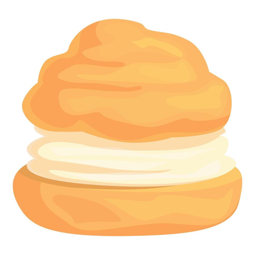 Mouthwatering cream puff pastry showing a delicious whipped cream filling vector