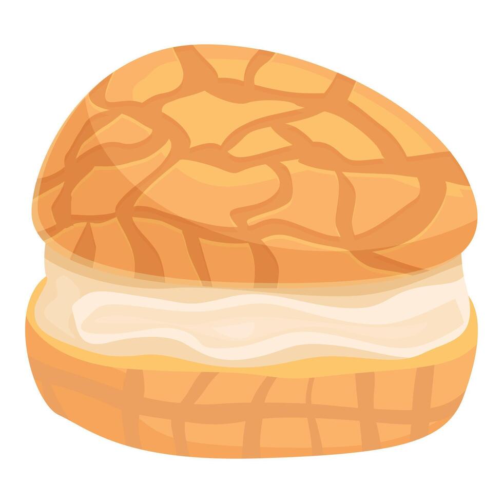 Round pastry with a cream cheese filling being served as a sweet treat vector