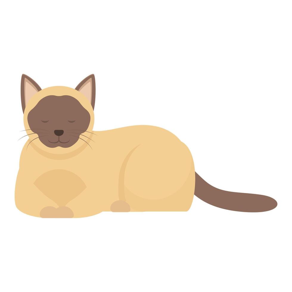 Siamese cat relaxing with eyes closed vector