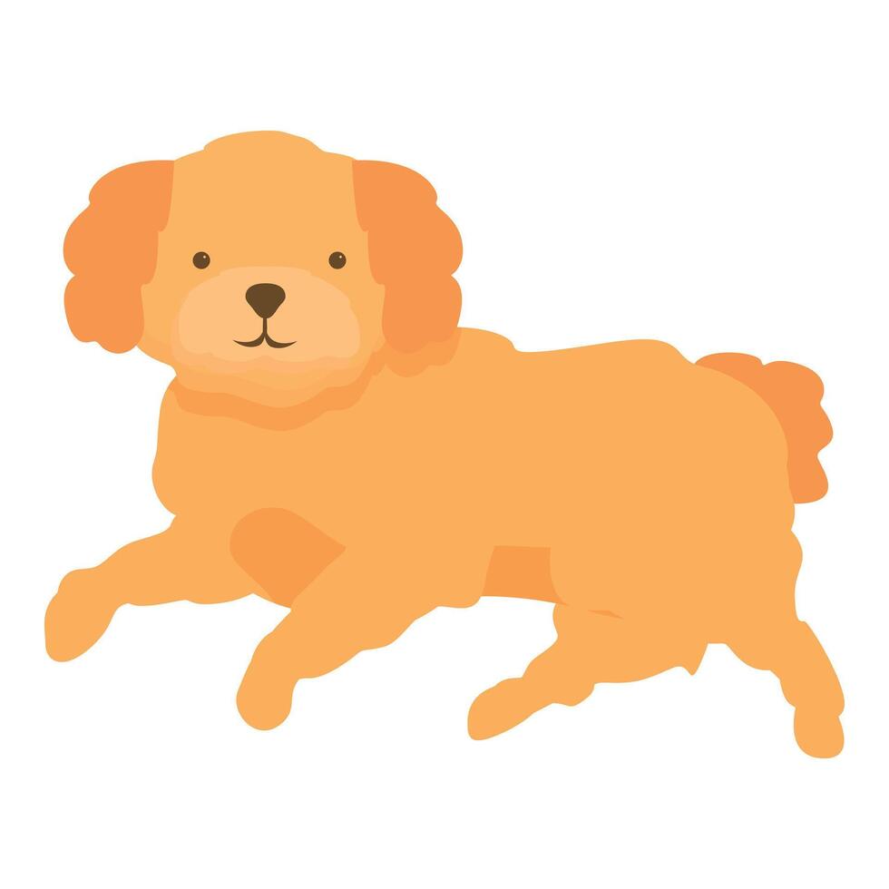 Adorable golden doodle puppy relaxing in flat design vector