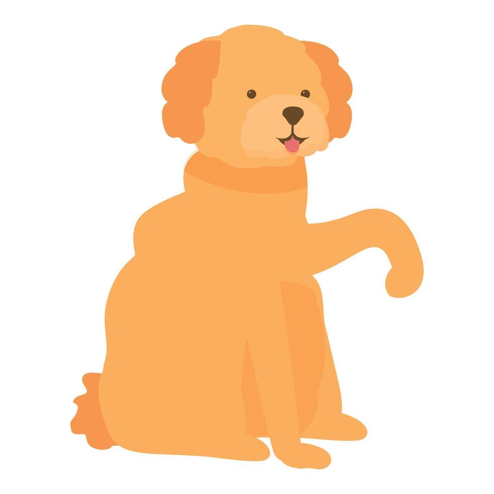 Cute dog sitting and raising paw illustration vector
