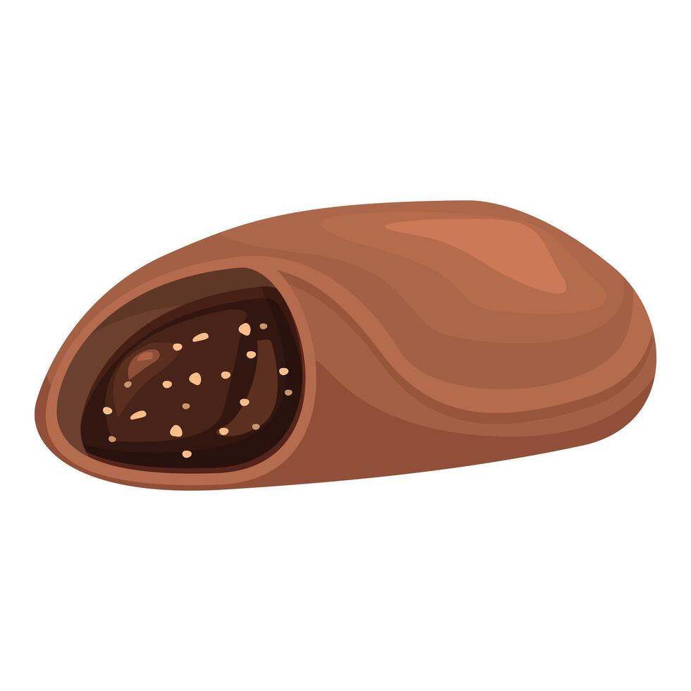 Chocolate candy with filling showing delicious center vector