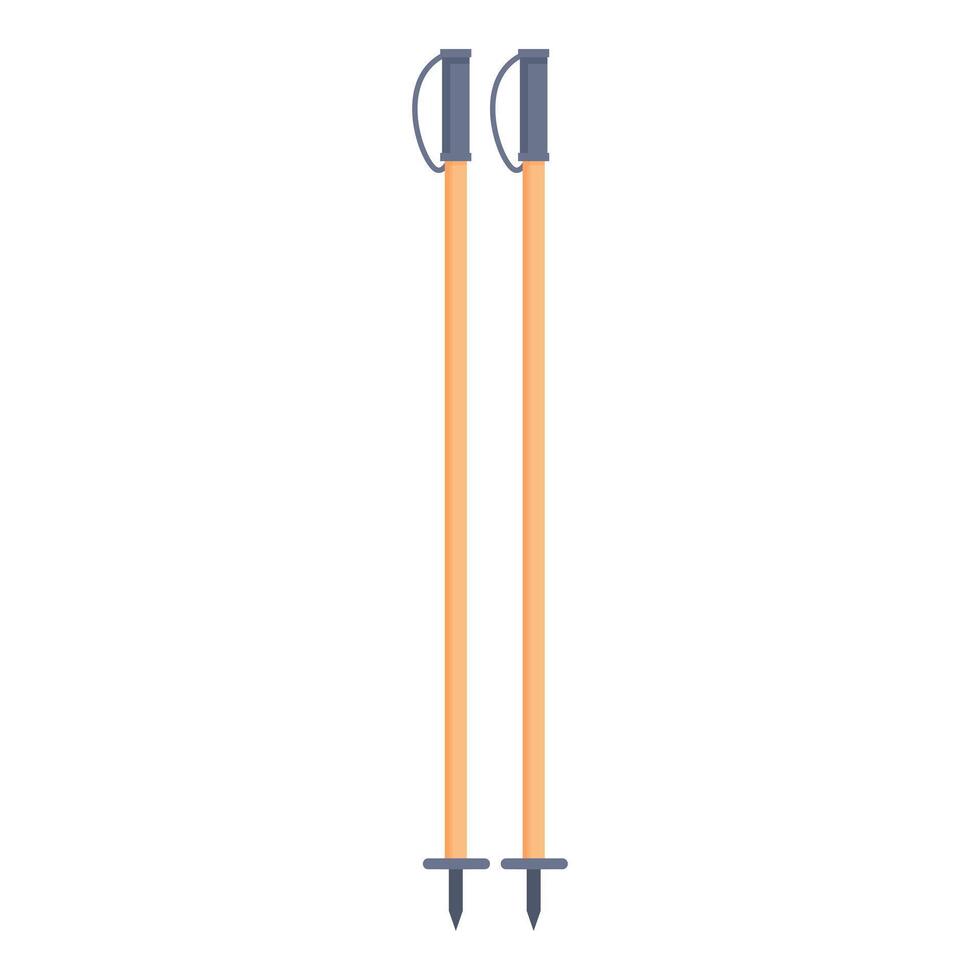 Pair of nordic walking poles standing upright on white background vector