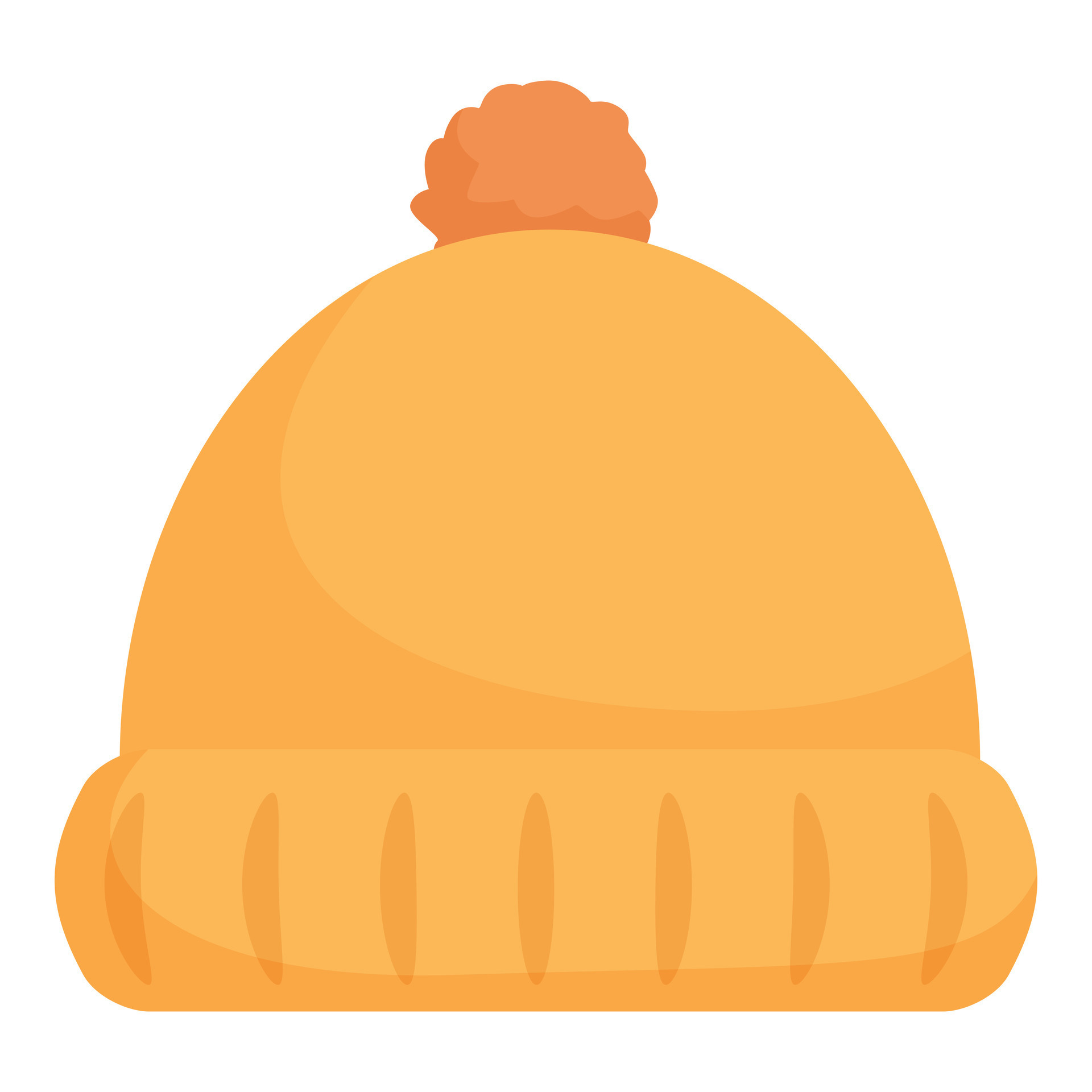 Yellow knitted winter hat with pompom keeping you warm 47056304 Vector
