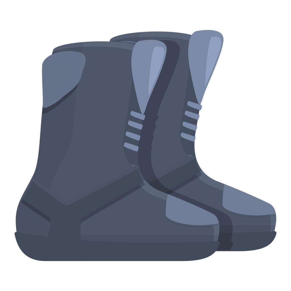 Pair of grey snowboarding boots standing upright vector