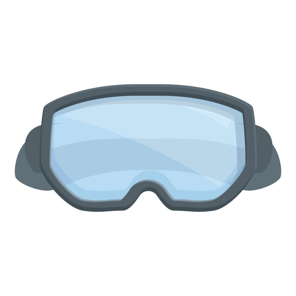 Ski goggles protecting eyes while skiing down mountain slope vector