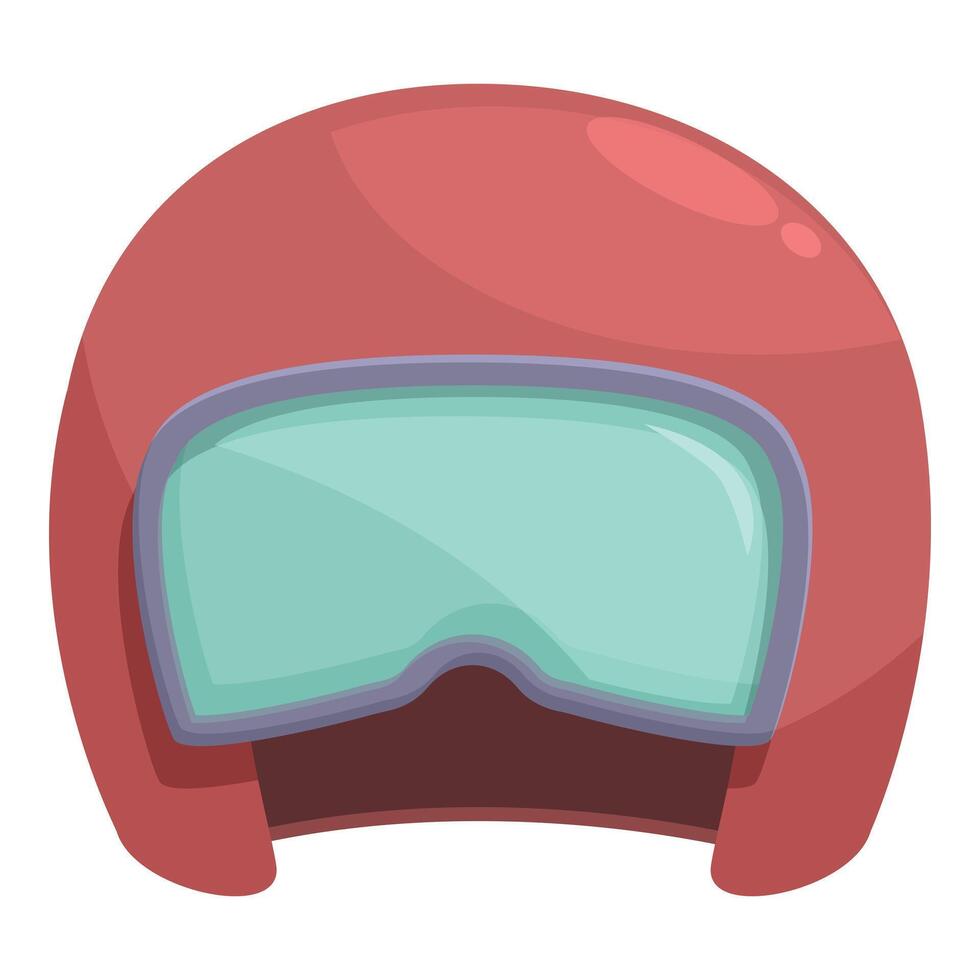 Red helmet protecting head while driving motorcycle vector