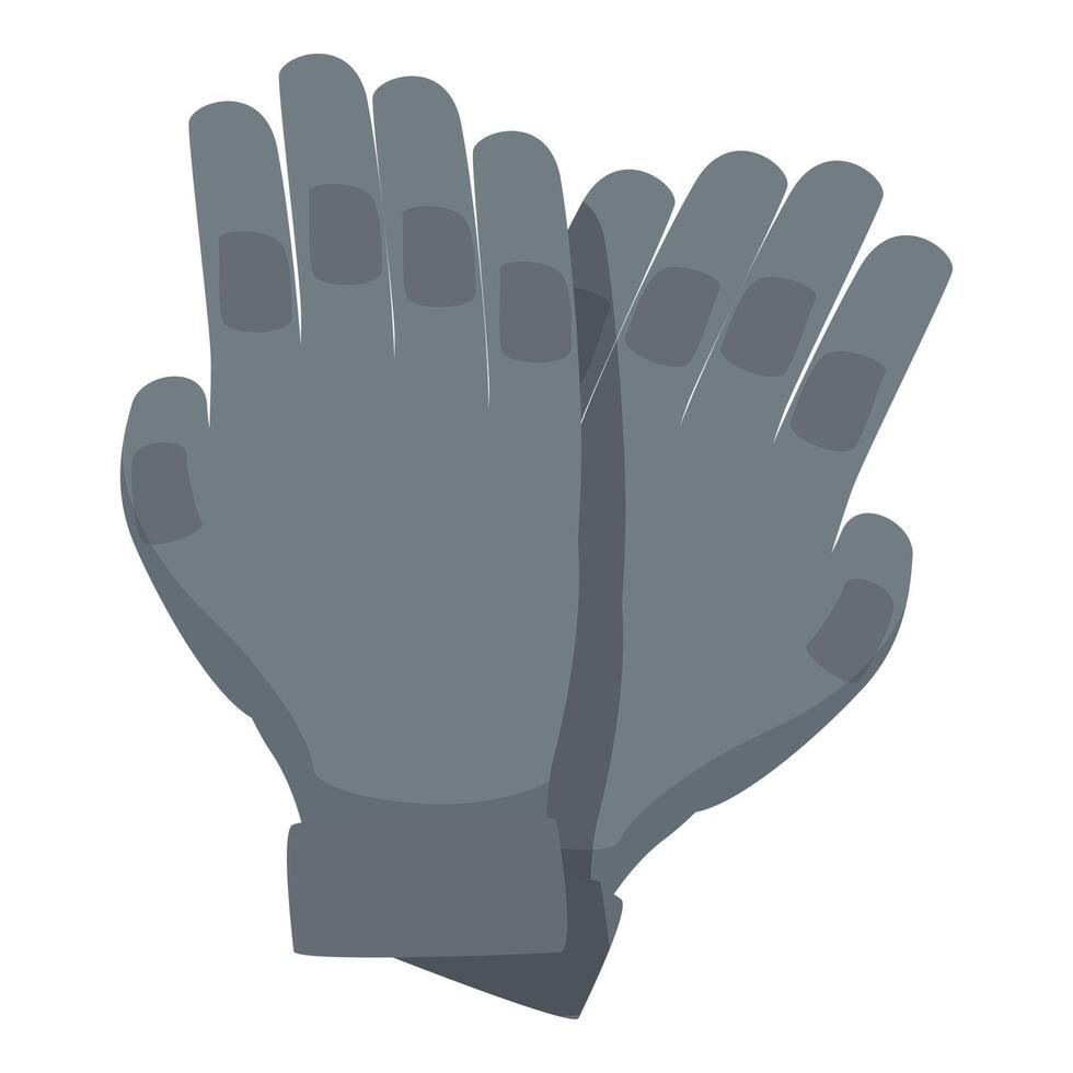 Gray working gloves protecting hands at worksite vector
