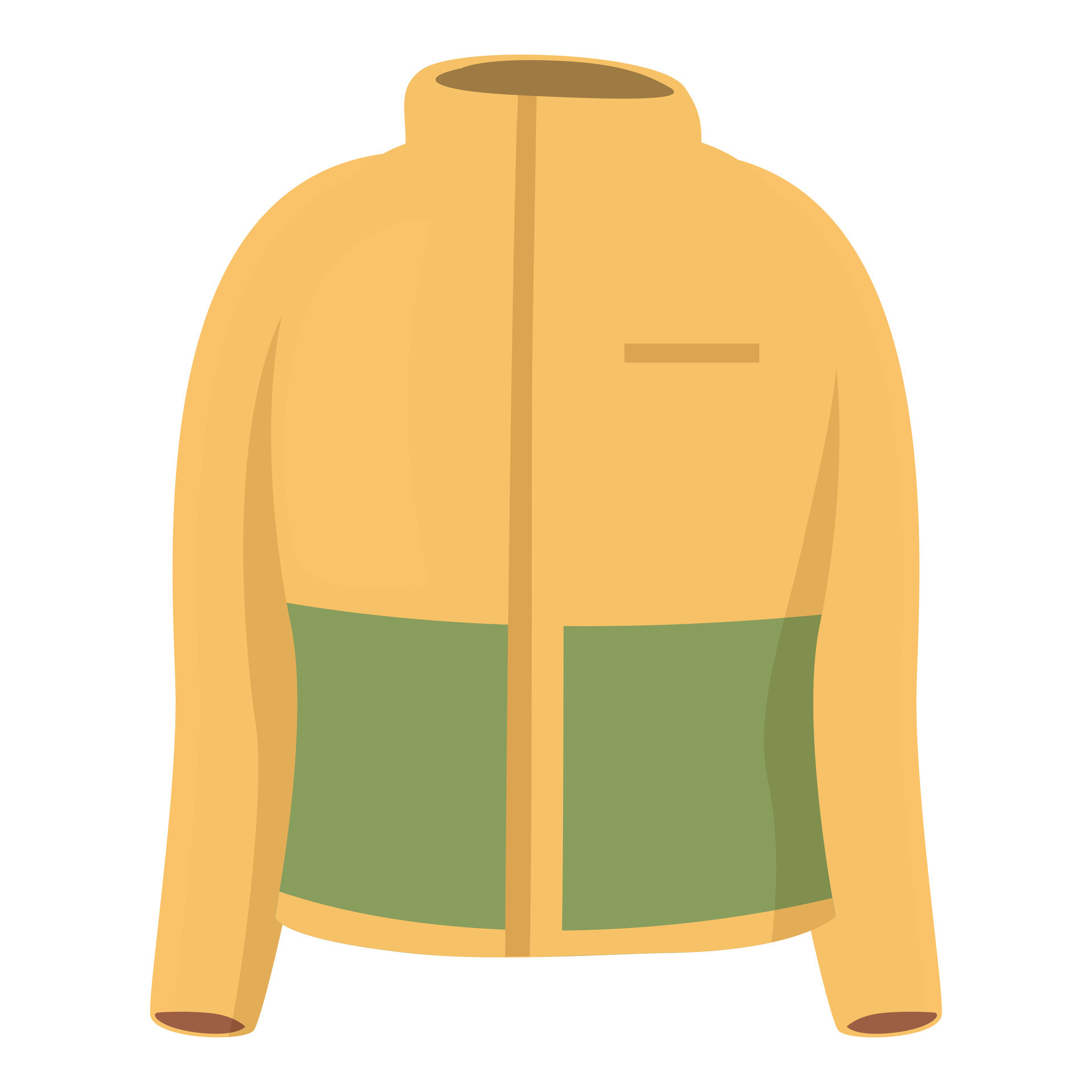 Yellow winter jacket keeping you warm during cold season 47056315