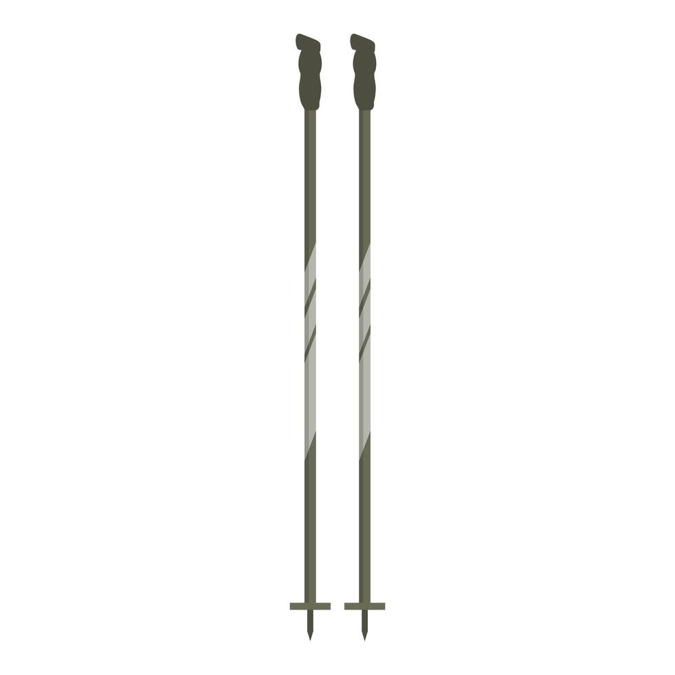 Pair of trekking poles standing upright on white background vector