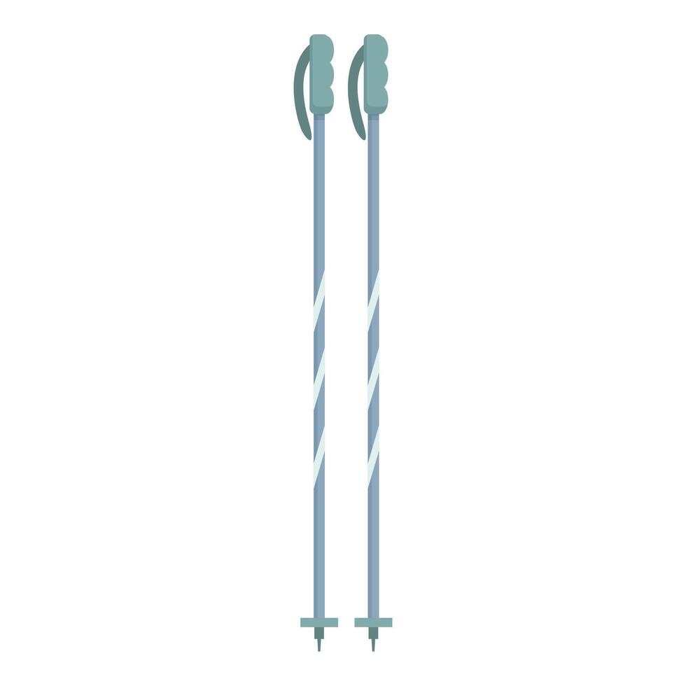 Pair of trekking poles standing upright on white background vector