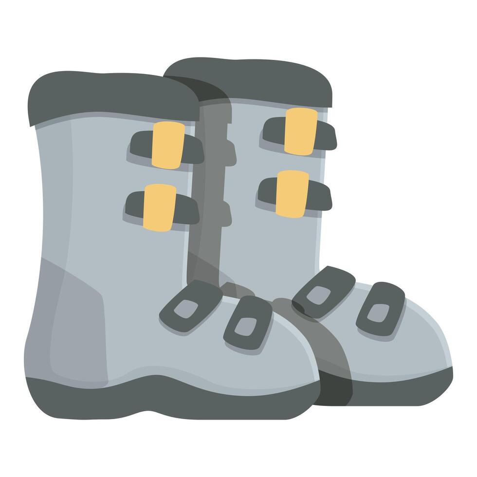 Grey snowboarding boots standing upright on white background vector