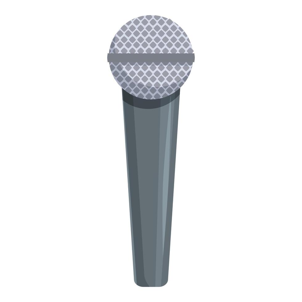 Studio microphone standing up with metal grill detailing vector