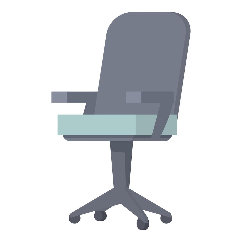 Comfortable grey office chair standing on wheels vector