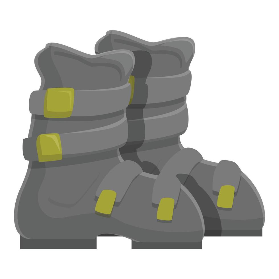 Pair of grey ski boots standing upright vector