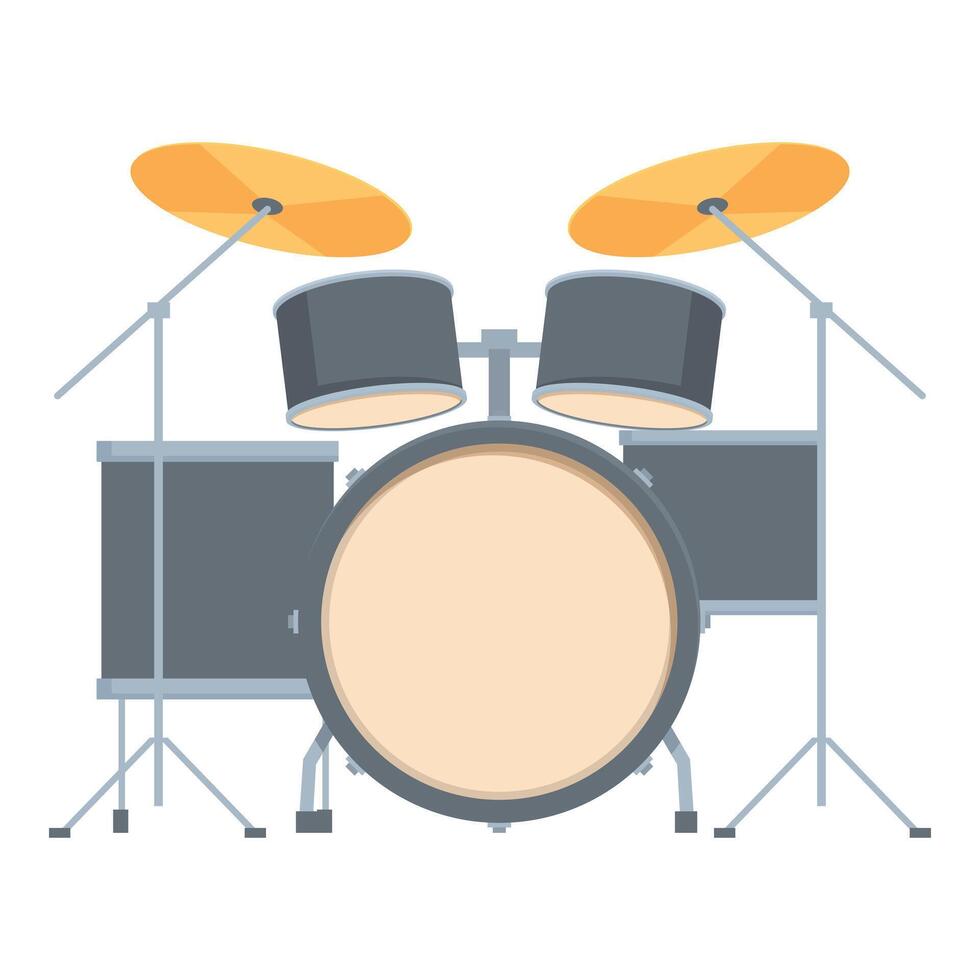 Drum kit standing alone waiting for the drummer vector