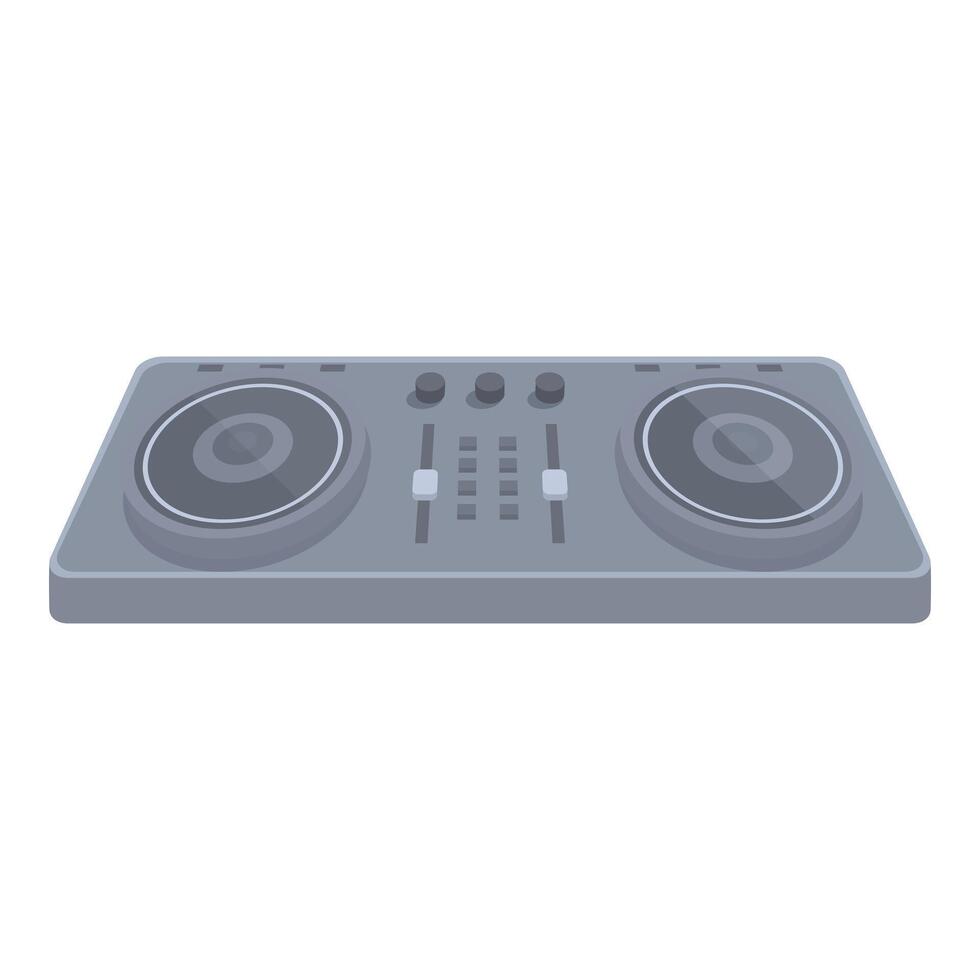Professional dj console standing ready for music mixing vector