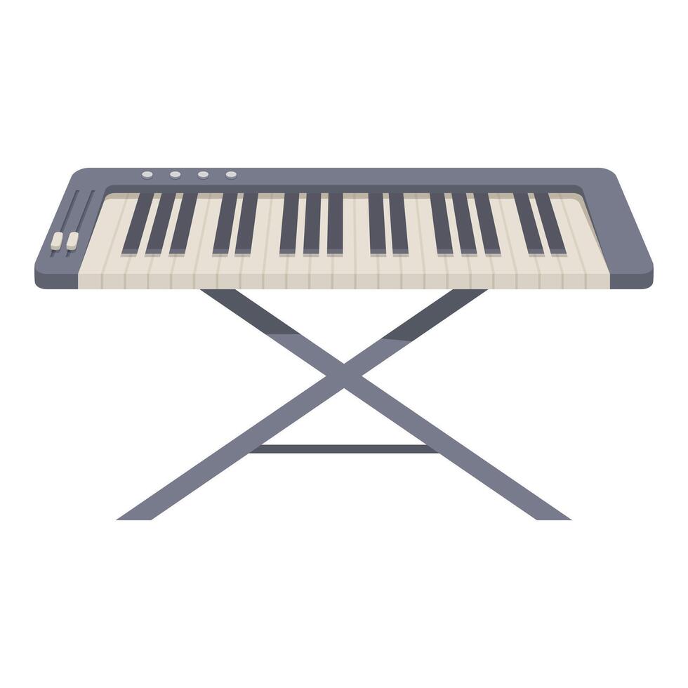 Electronic piano keyboard standing on x shaped stand vector