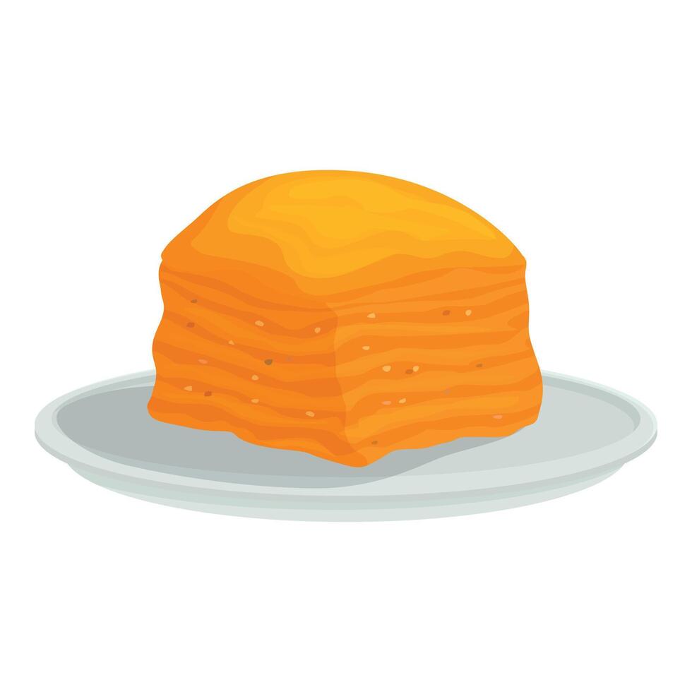 Honey cake layered on plate representing bakery and dessert vector